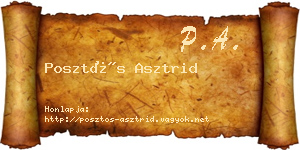 Posztós Asztrid névjegykártya
